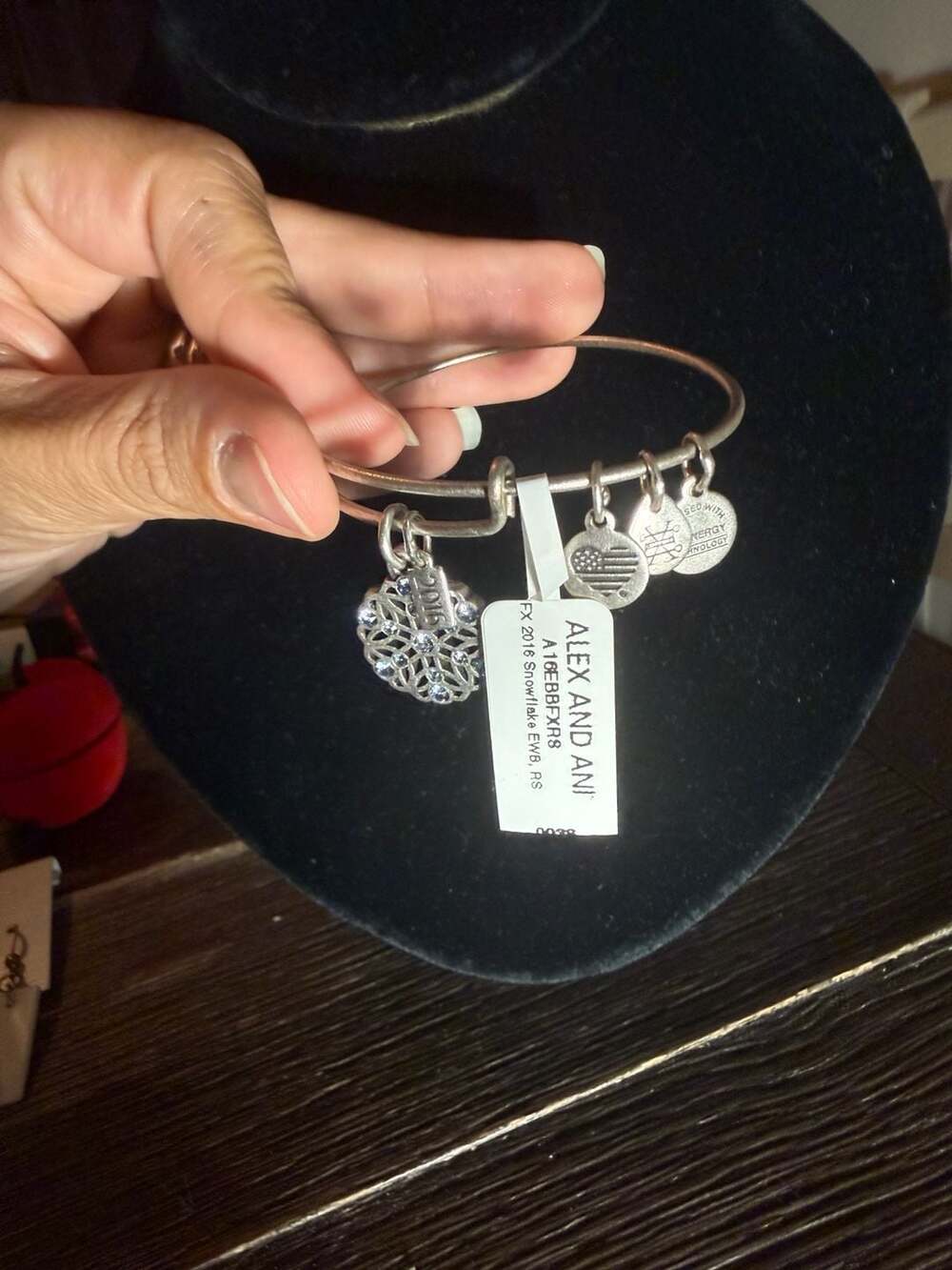 Alex and Ani FX 2016 Snowflake Charm Bangle Bracelet